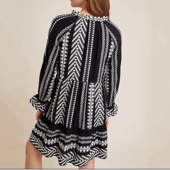Anthropologie Maeve Dominique Long Sleeve Tribal Tunic Dress - Picture 2 of 7